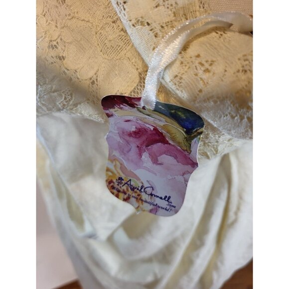 April Cornell NWT Ivory Embroidered Floral Lace Sleeveless Duster Size Small - Picture 7 of 7